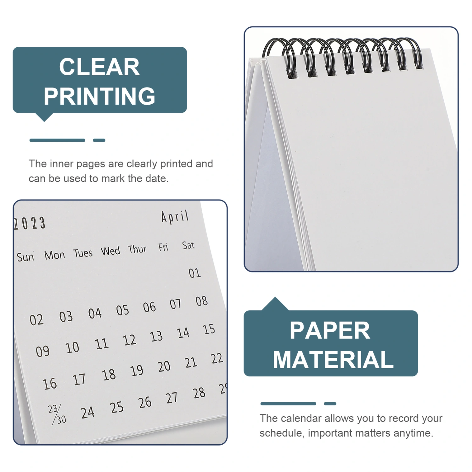 Calendar Small Desk Calendar Simple Desk Coil Calendar Office Paper Calendar