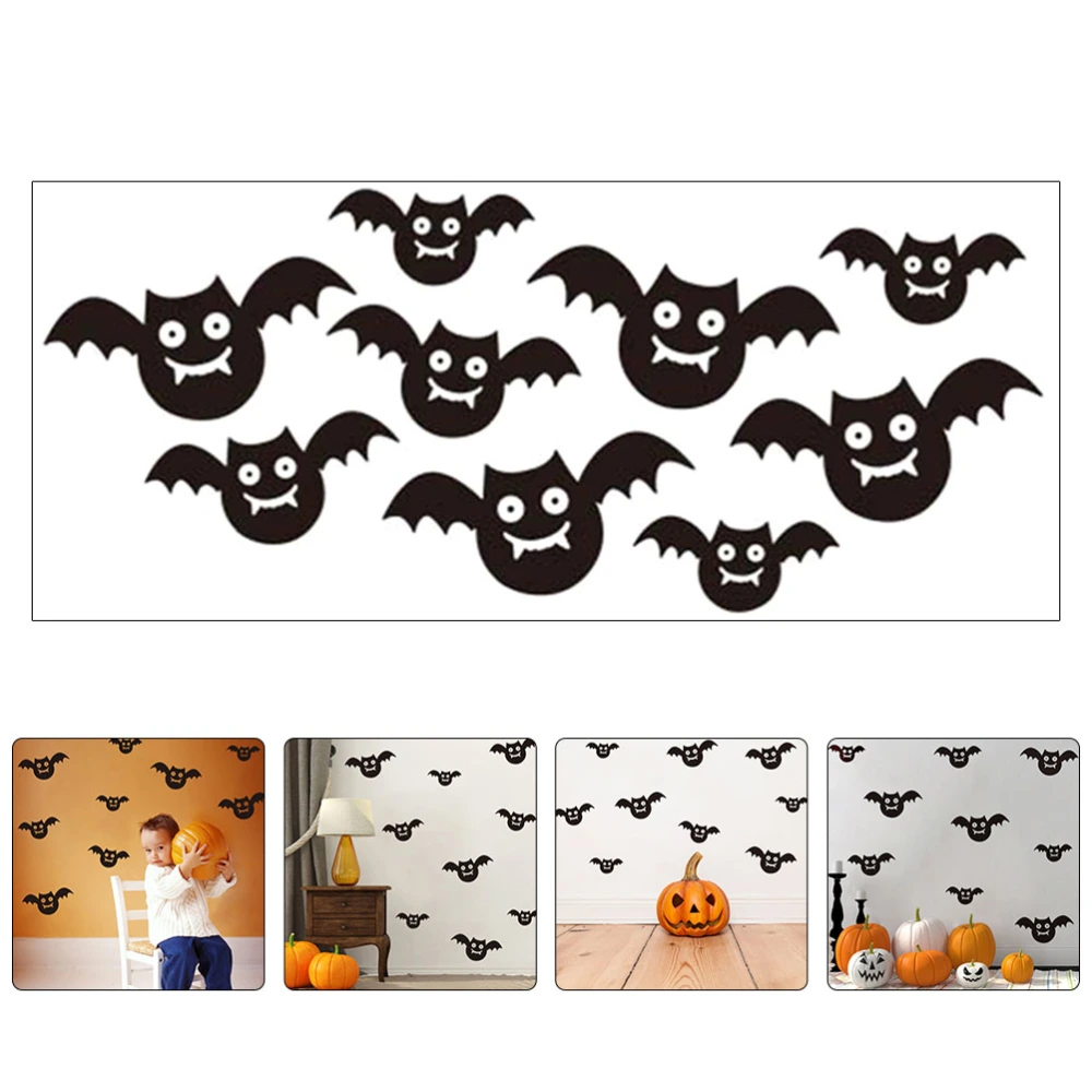 1 Sheet Halloween Wall Sticker Lovely Bat Sticker Self-adhesive PVC Wall Decal