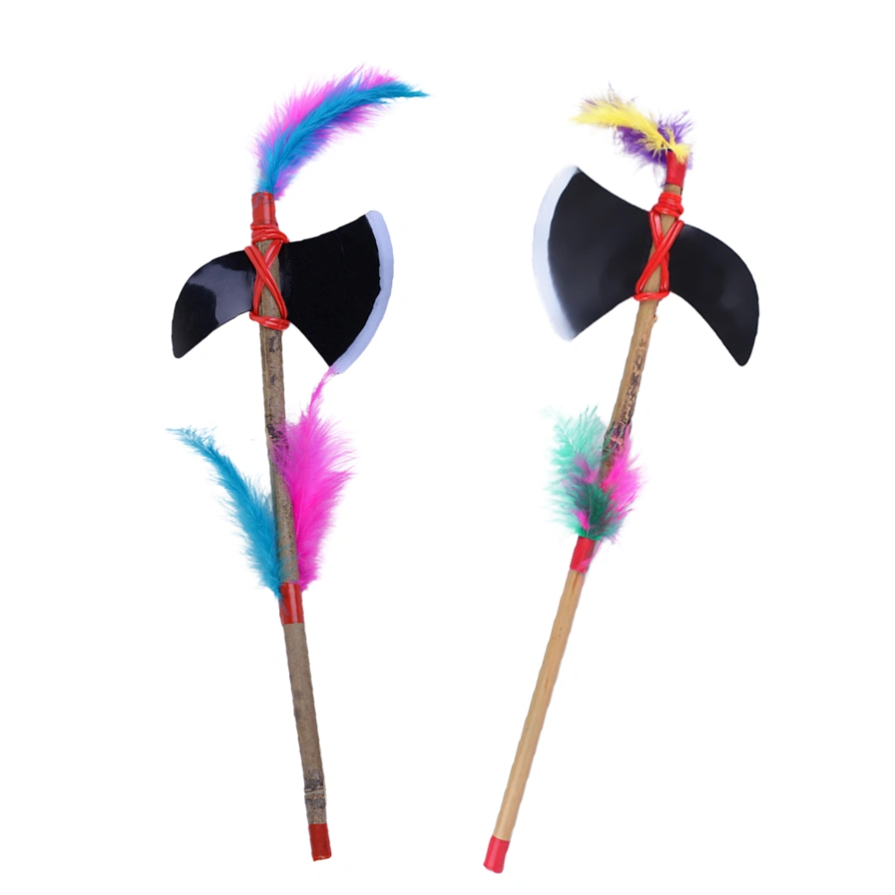 1pcs Plastic and Bamboo Indian Tomahawk Axe for Halloween Costume Accessory Kids Toy (Random Color of )