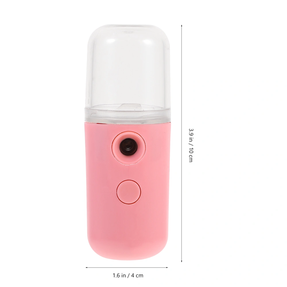 USB Charging Pore Facial Steamer Portable Nano Mist Face Sprayer Handheld Spray Device (Pink)