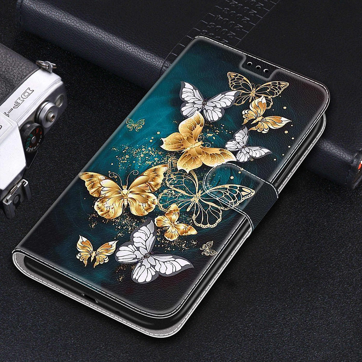 Cards Slot Design Painted Phone Protector with Wrist Strap Compatible with A51