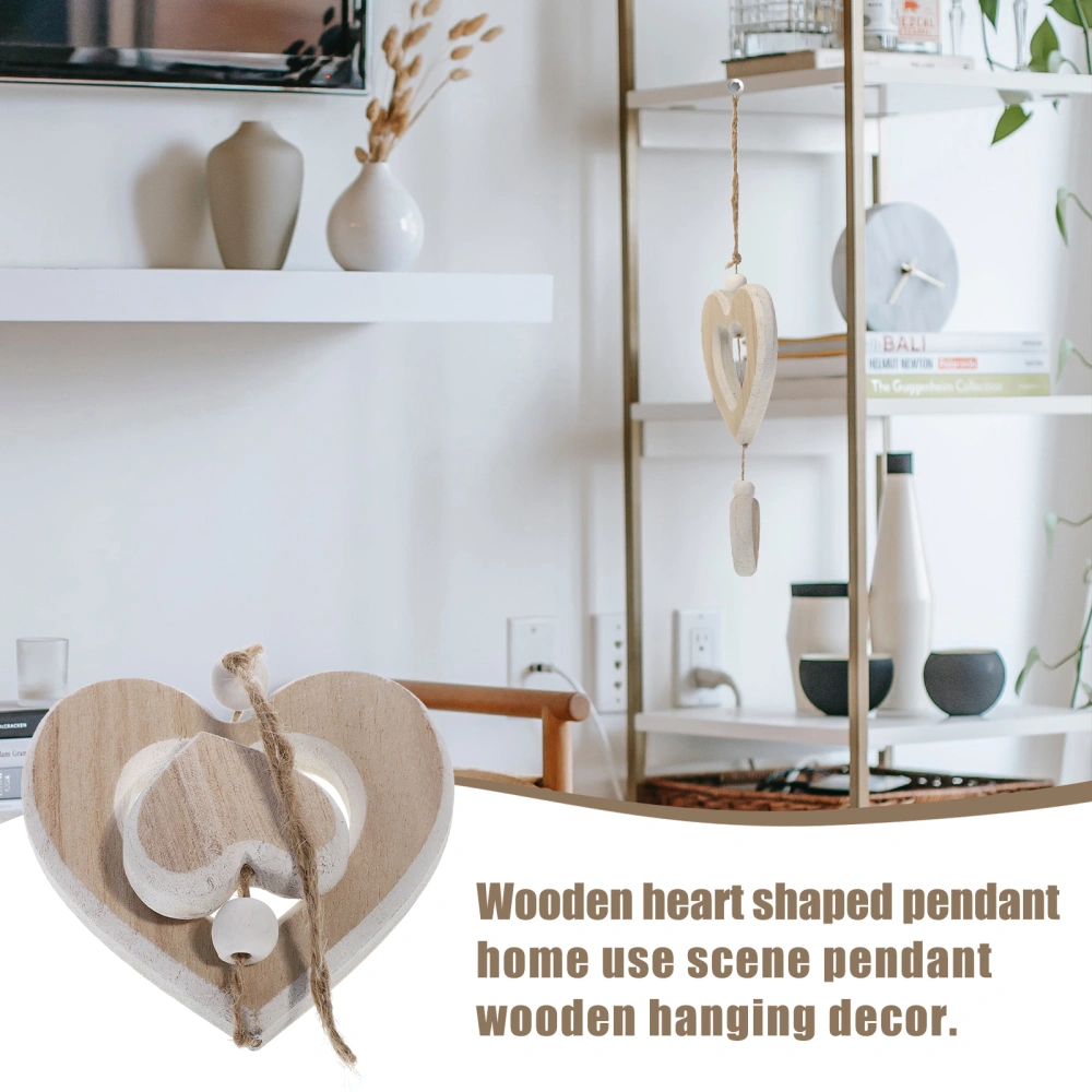 1pc Delicate Wooden Heart Hanging Decor Home Use Hanging Decor Wood Pendant