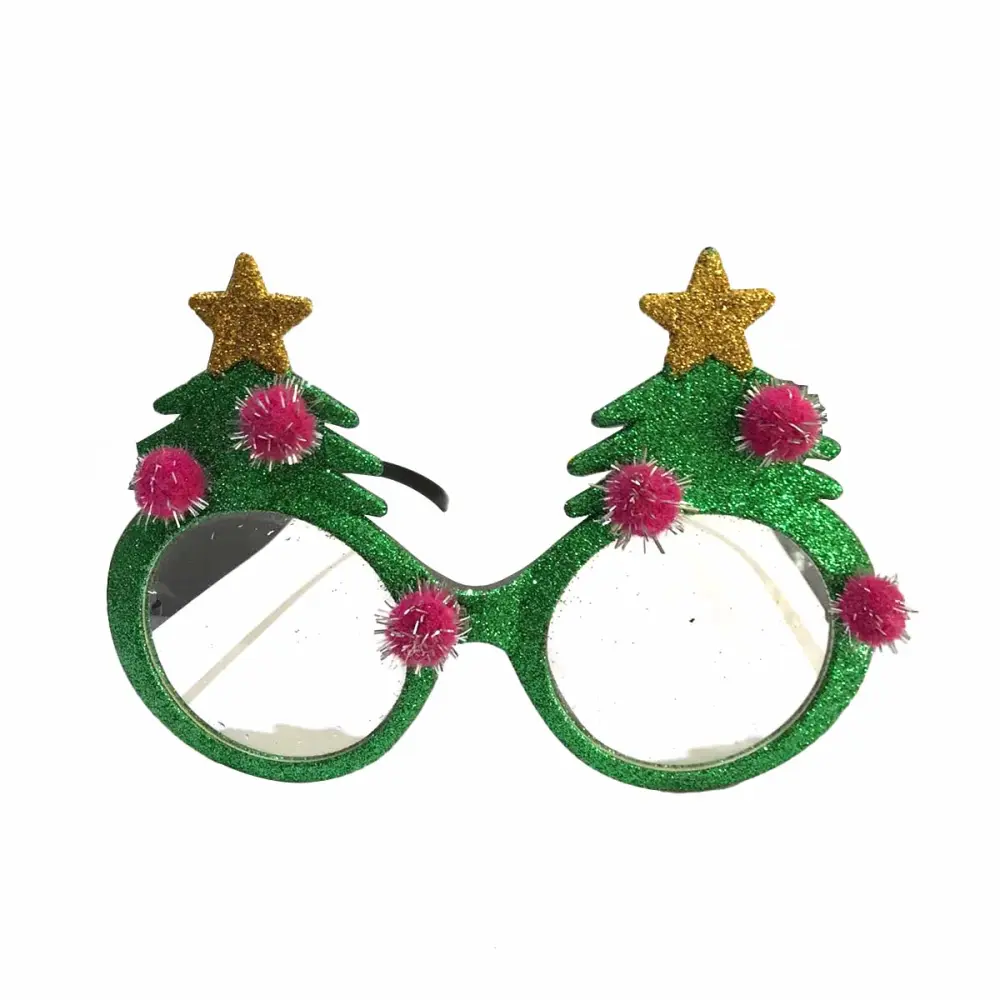 Christmas Tree Eye Glasses Innovative Funny Eyeglasses Disguise Glasses Costume Accessory (Transparent Lens)