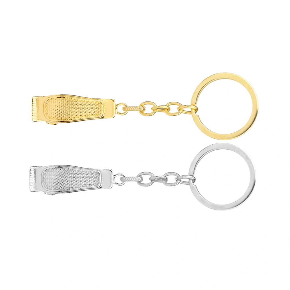 2pcs Hair Shaving Fader Keychains Pretty Key Holder Funny Key Ring Key Decoration Small Gift for Women Men (Golden + Silver)