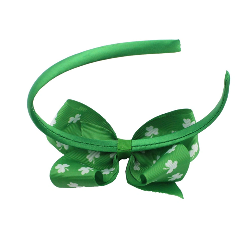 3 Pcs Children St.Patrick's Day Shamrock Bow Headband Clover Bowknot Headband Headdress (01/02/03)