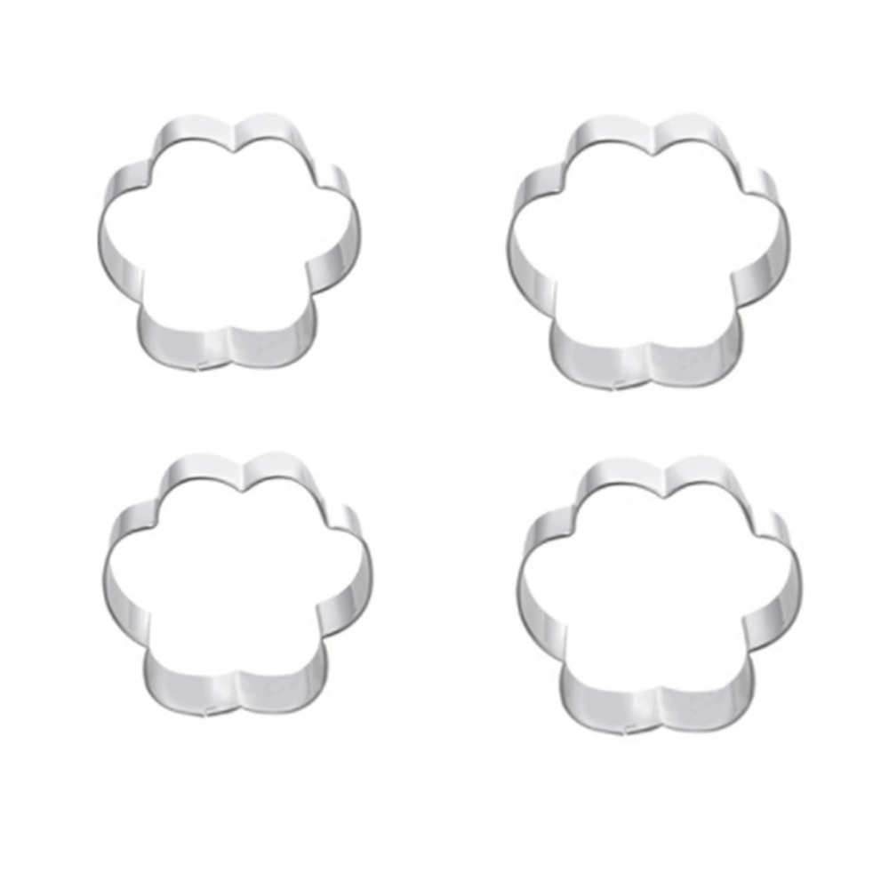 4pcs Dog Paw Cookie Cutter Stainless Steel DIY Cake Moulds Baking Tool