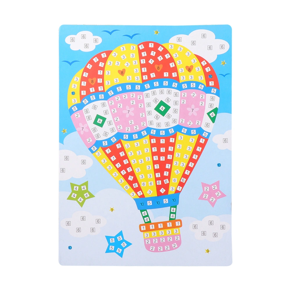 EVA MOSAIC Point Sticker 3D DIY Manual Pinup Picture Mosaic Stickers Crafting Supplies for Kids Kindergarten (Hot Air Balloons)