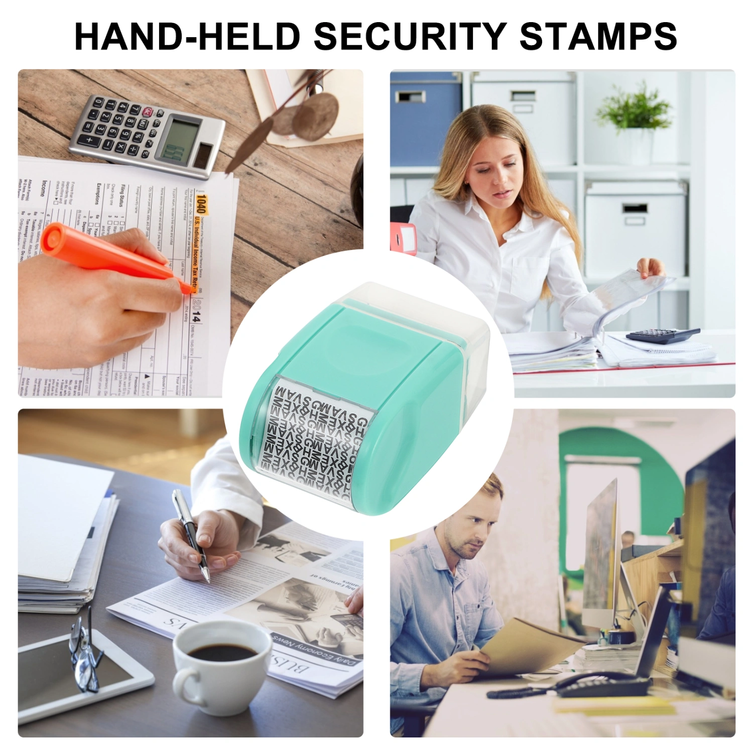 1pc Security Seal Roller Personal Information Anti-disclosure Privacy Stamp