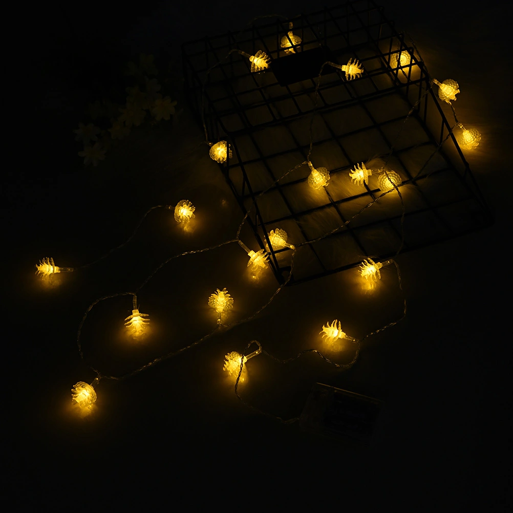 10 LEDs 1.5 Meters Pine Cone String Light Household Mini Night Light Battery Operated Decorative Light for Home Dining Room Decor - Without Batteries (Colorful Light)