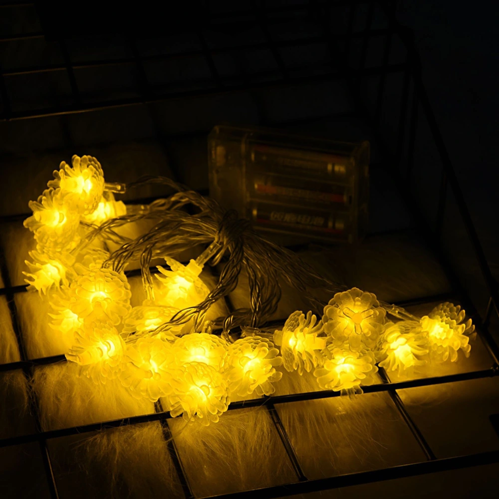 10 LEDs 1.5 Meters Pine Cone String Light Household Mini Night Light Battery Operated Decorative Light for Home Dining Room Decor - Without Batteries (Colorful Light)