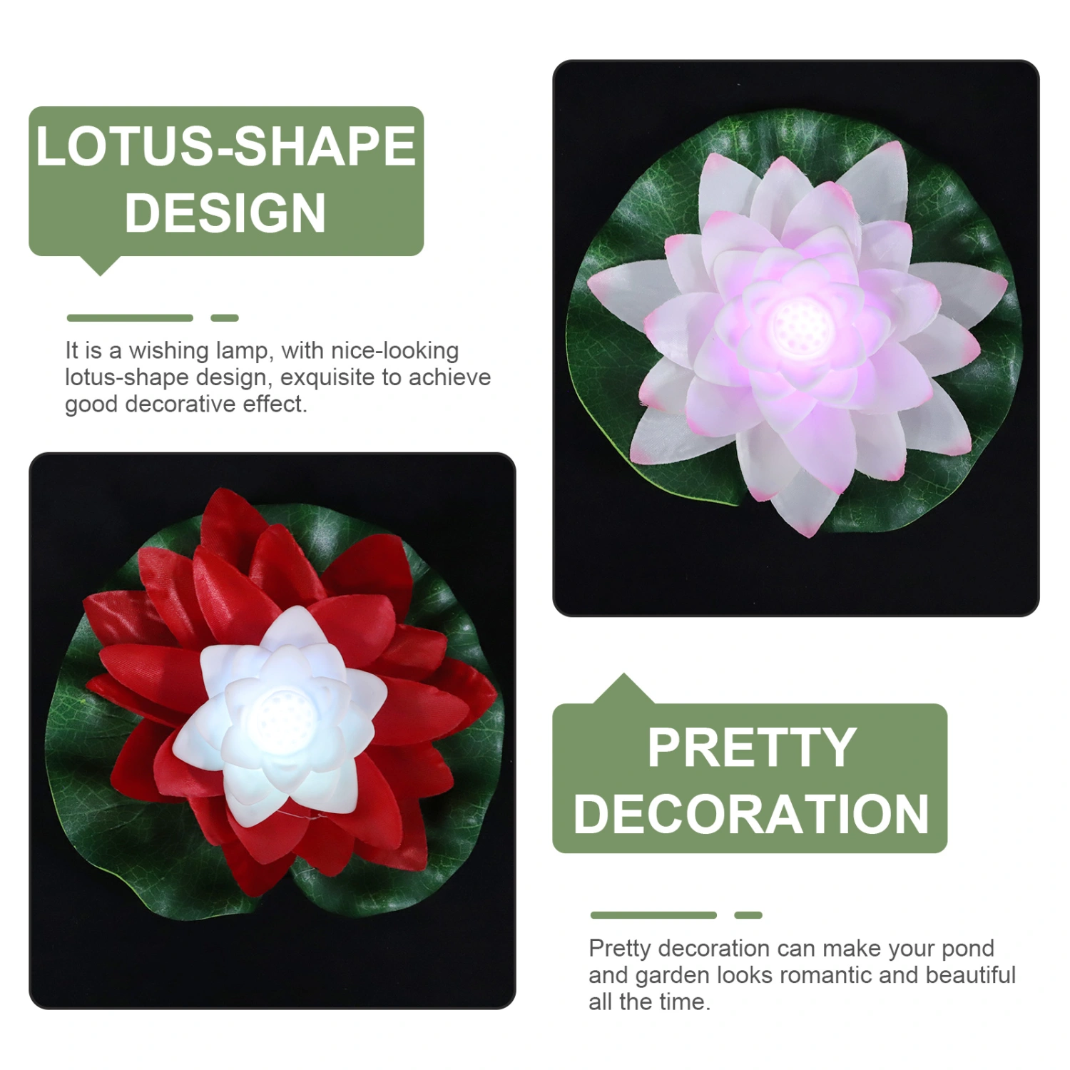 2Pcs Outdoor Flower Lamps Decorative LED Flower Lights Solar Power Wishing Flower Light