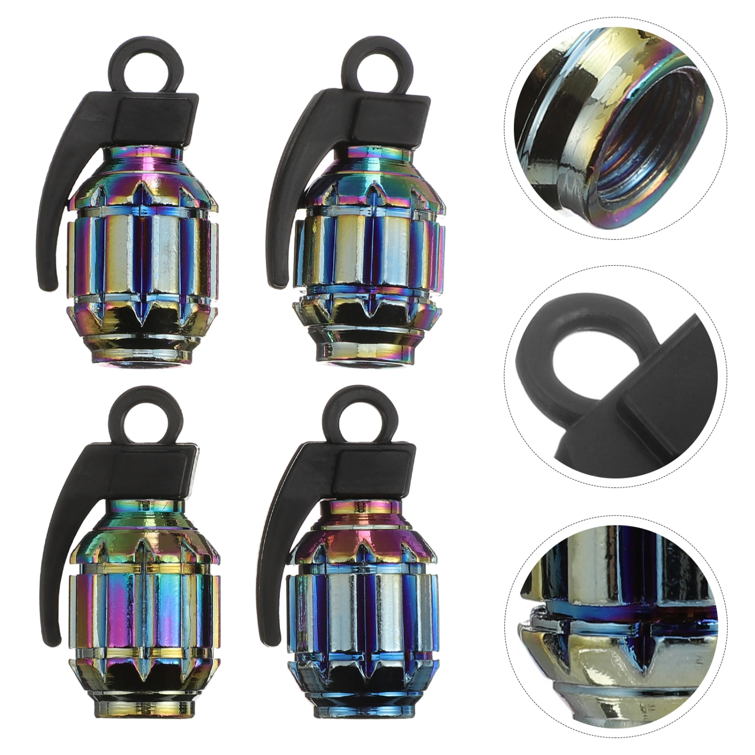 4 Pcs Stainless Steel Car Tire Caps Air Nozzle Caps Vehicle Tire Caps
