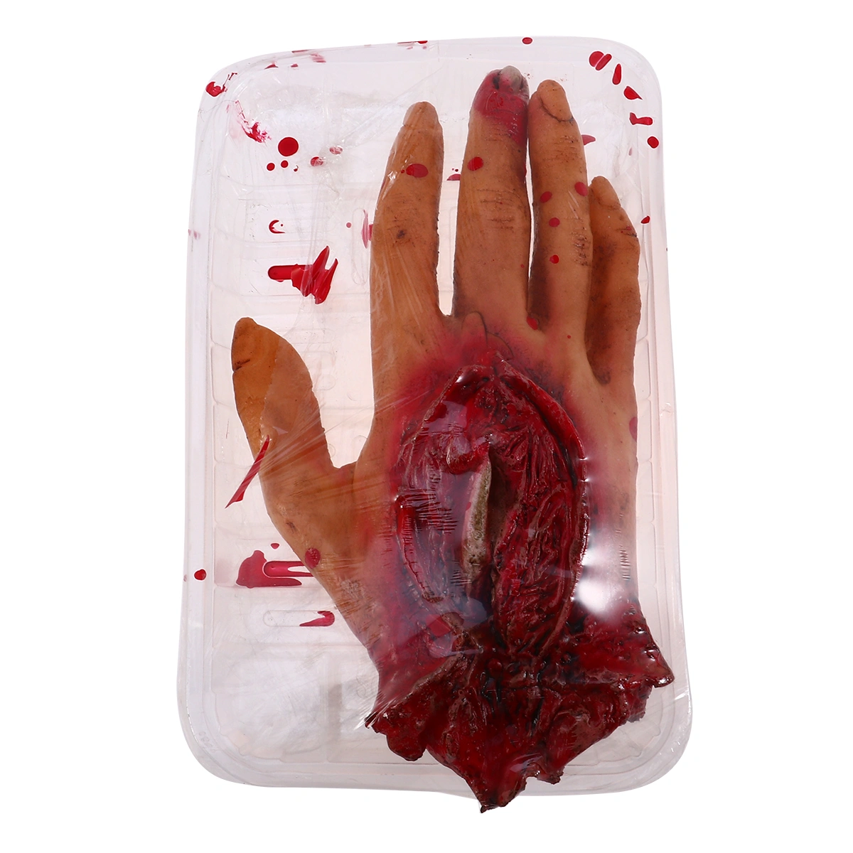 Scary Bloody Simulation Hand Meal Box Decoration Realistic Organ Prank Prop for Halloween Party Haunted House