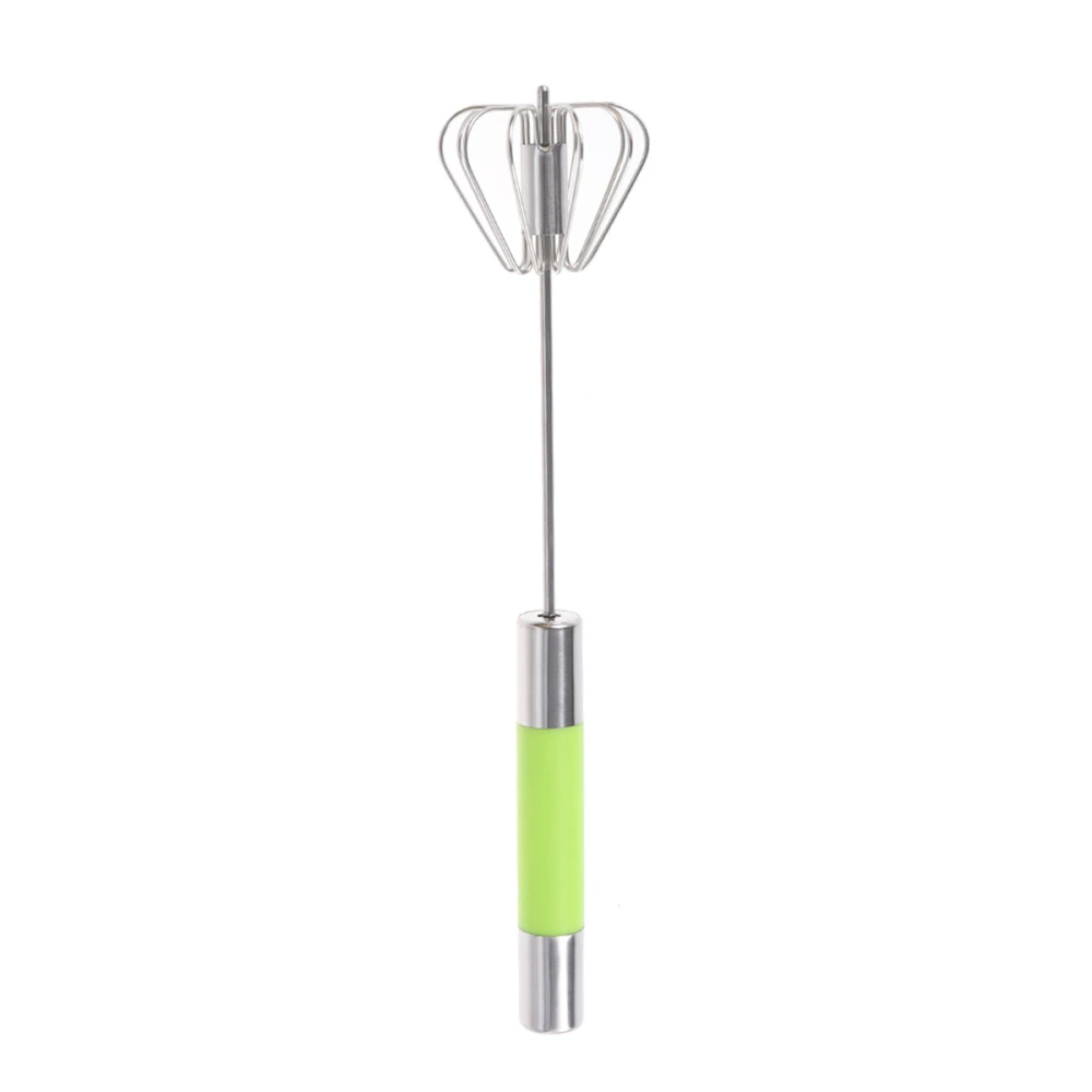 Hand-held Household Kitchen Barber Stainless Steel Paste Stirring Rod Mini Whisk Cream Fight Milk Stick Baking (Green)