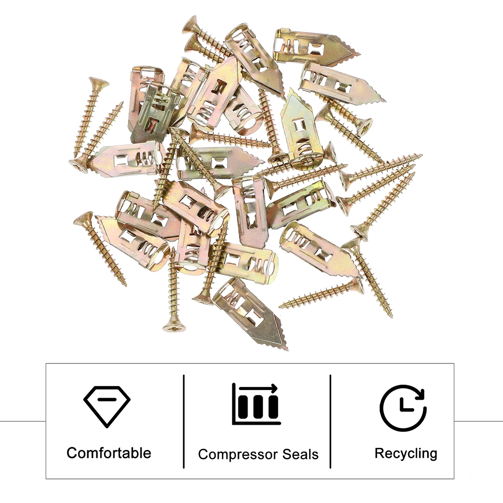 10pcs Professional Plasterboard Plug Fixing Screws Home Hard-ware Parts (Golden)
