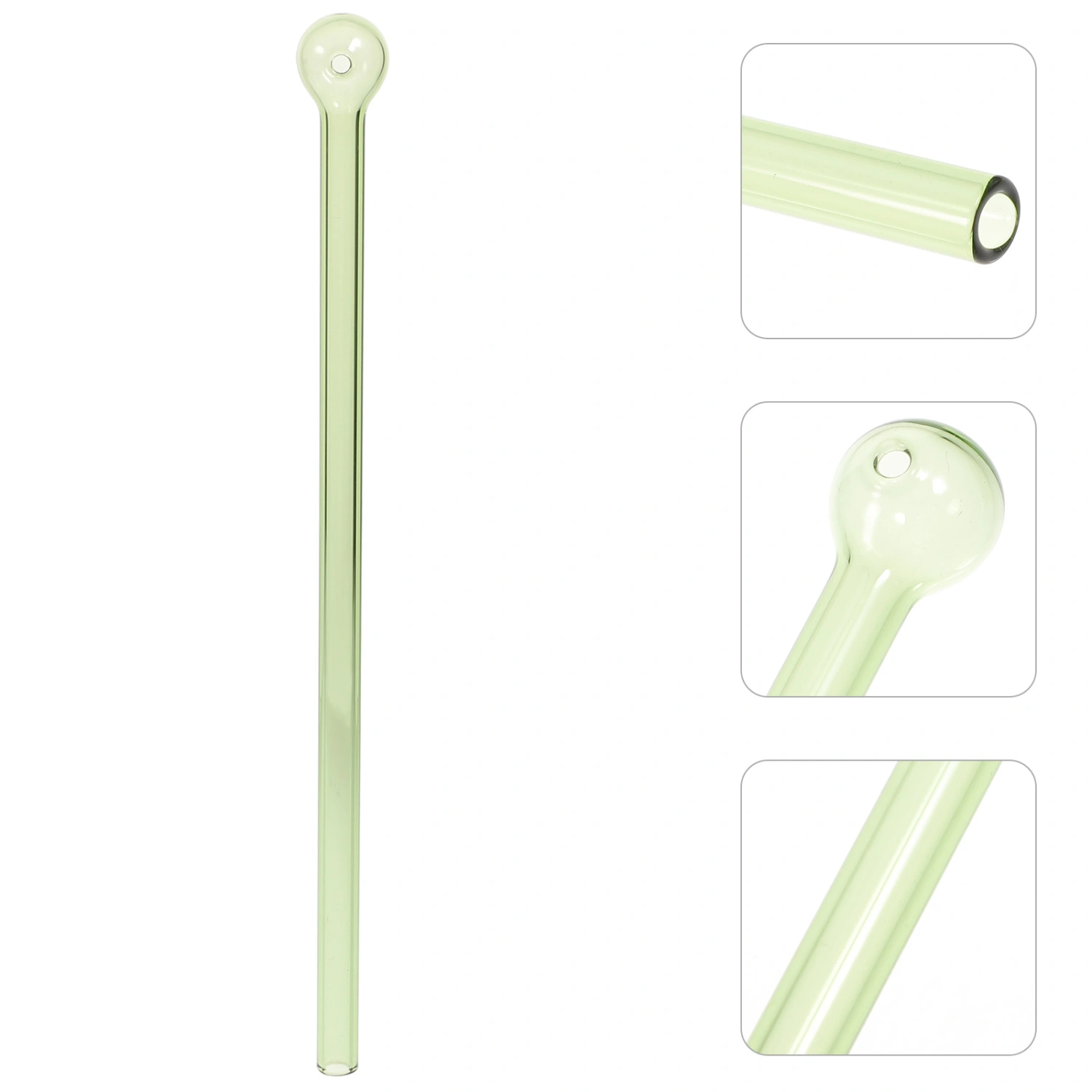 2pcs High Borosilicate Glass Round Head Straws Drinking Straws Milk Tea Straw
