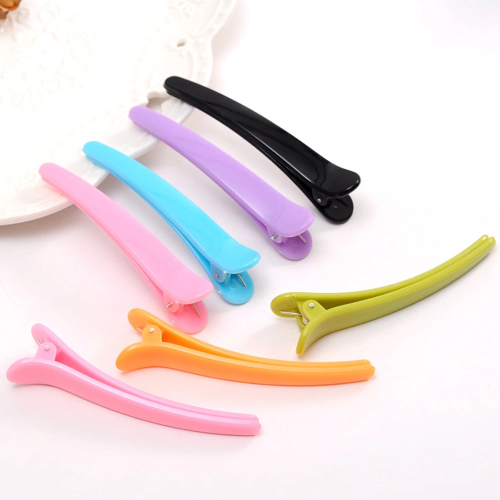 12PCS 8CM Size Candy-colored Duckbill Clip Color Translucent Hair Clip