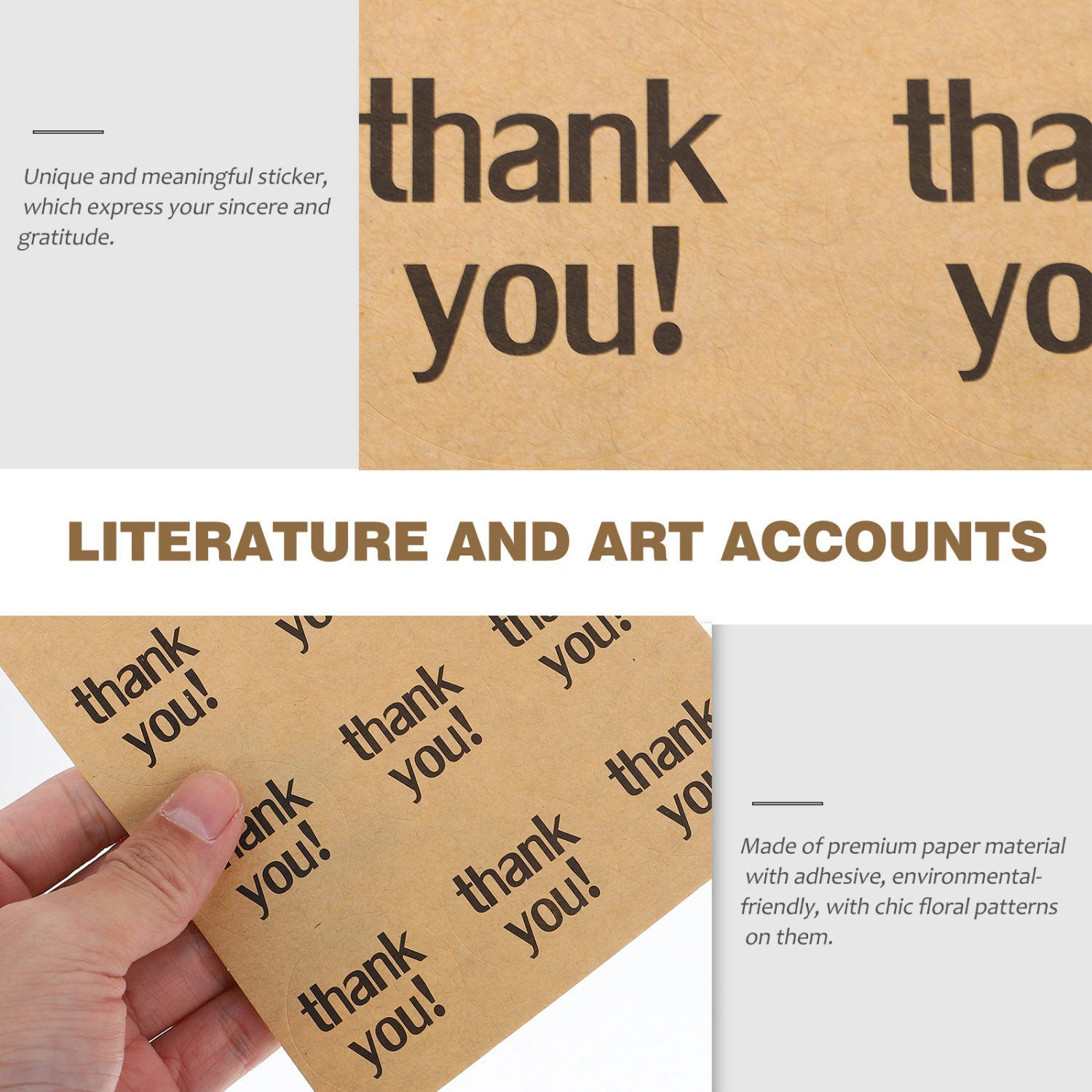 10 Sheets Thank You Sticker Self-adhesive Sealing Stickers Baking Label Sticker
