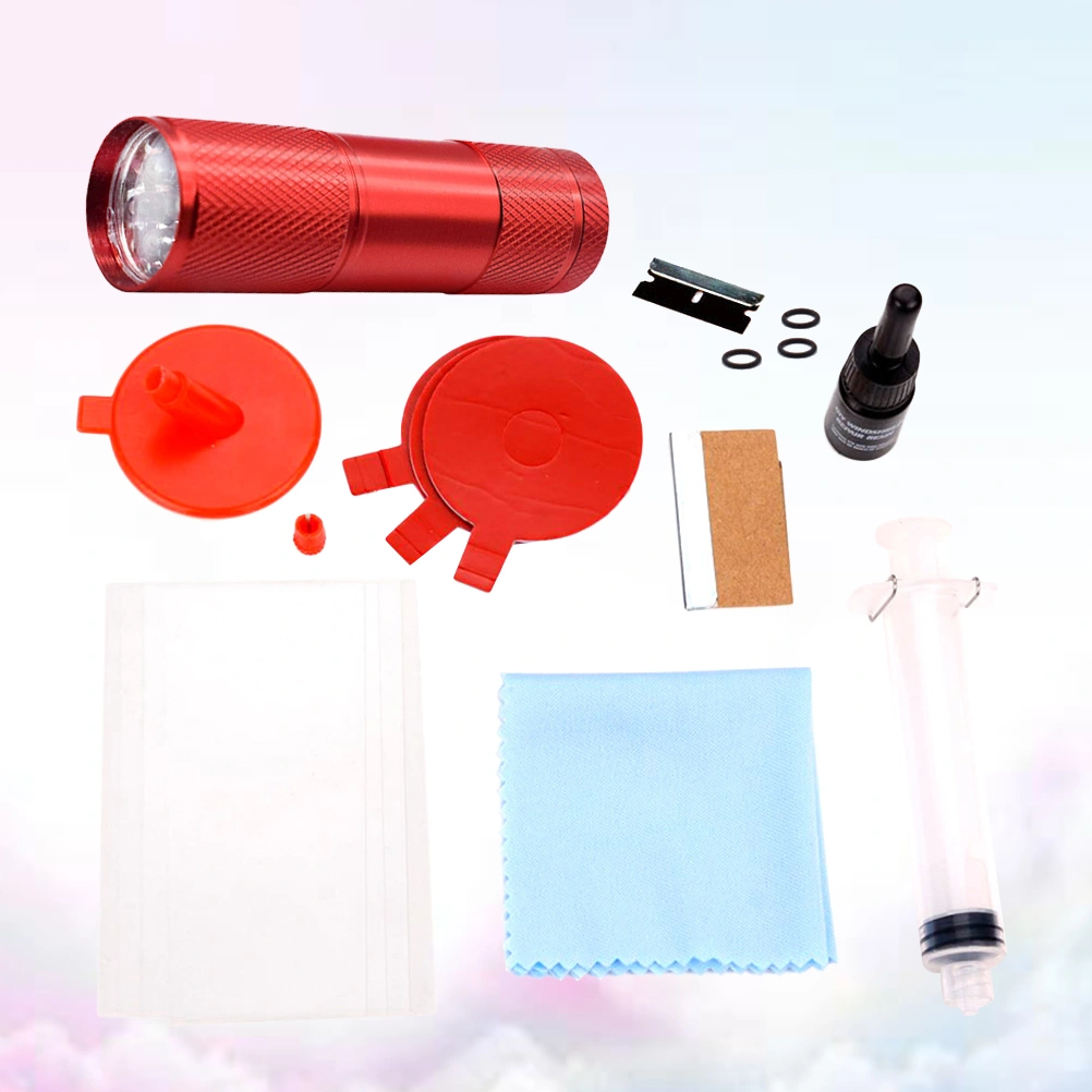 1 Set DIY Car Window Repair Tools Windshield Glass Scratch Repair Kits Windscreen Crack Restore Window Screen Polishing Car-styling with Repair Light