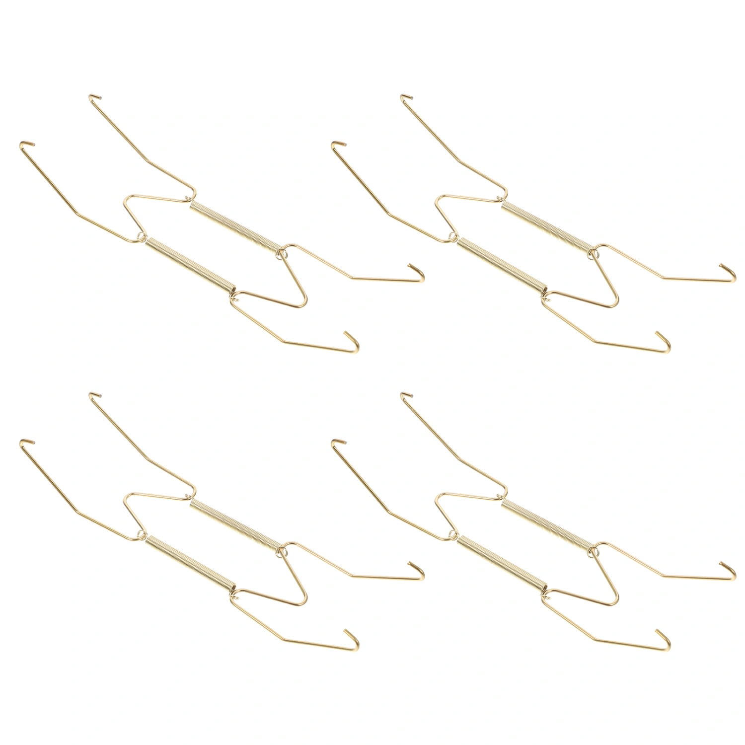 4pcs Spring Wall Plate Hangers Metal Hanger with Golden Coating Decorative Dish Holder with Hooks 8 Inches