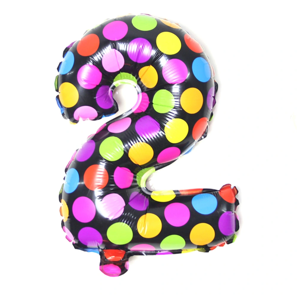 10pcs 16 Inch Colorful Polka Dot Number Aluminum Foil Balloons Birthday Party Wedding Decor Air Baloons Event Party Supplies (0-9 Number)