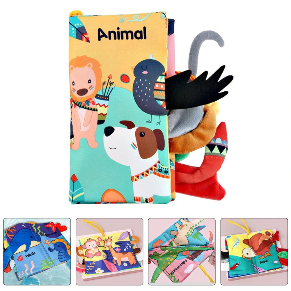 1pc Early Educational Book Enlightenment Book Toy Baby Animal Tails Cloth Book