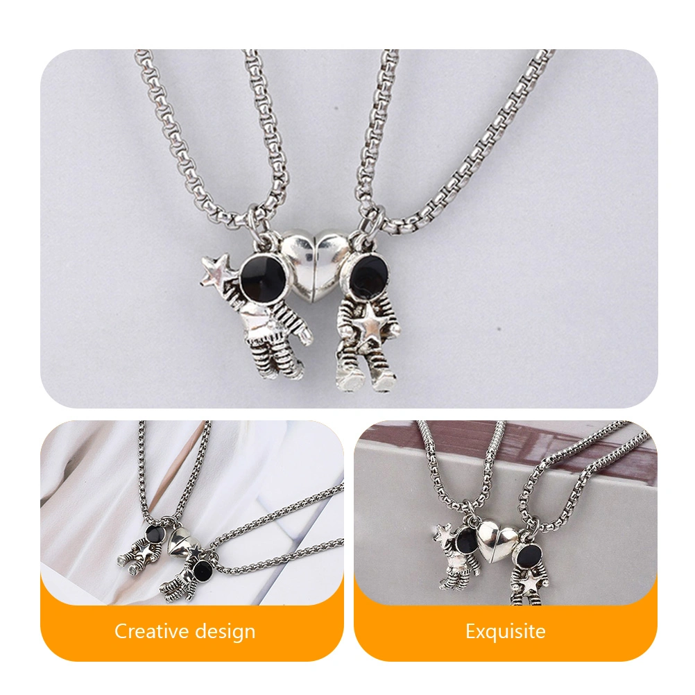 2Pcs Magnetic Couples Necklaces Mutual Attraction Necklaces Couple Neck Decors