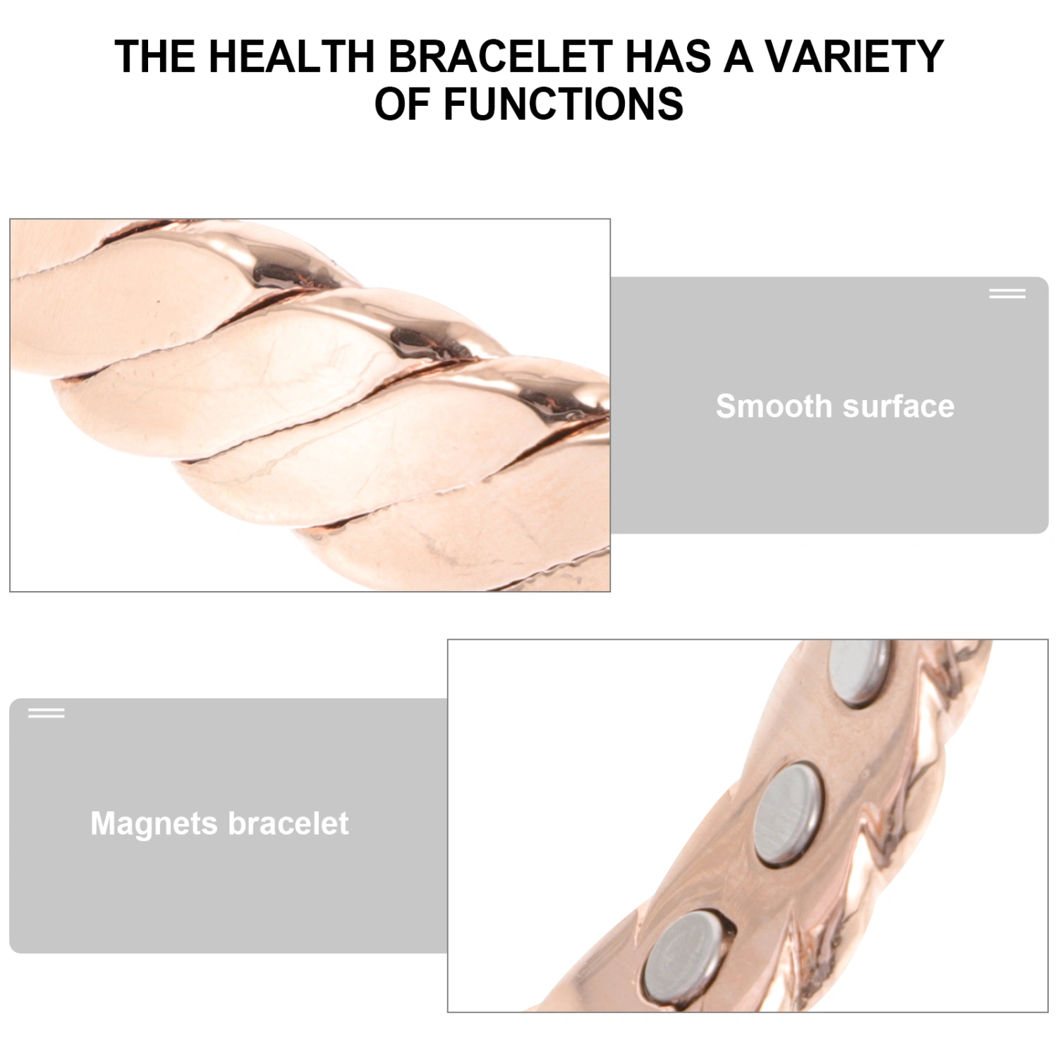 1Pc Pure Copper Magnet Bracelet Fashional Bracelet Magnetic Energy Bangle