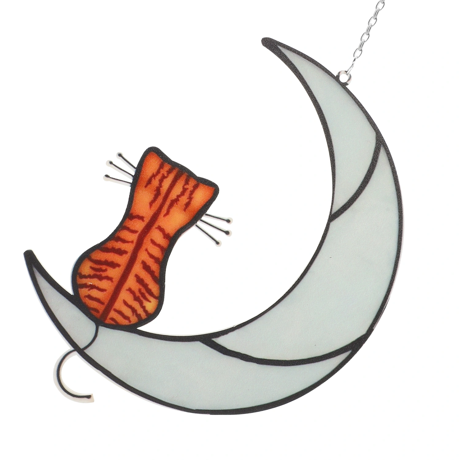 Squatting Cat On Moon Ornament Cat On Moon Pendant Cat On Moon Decoration