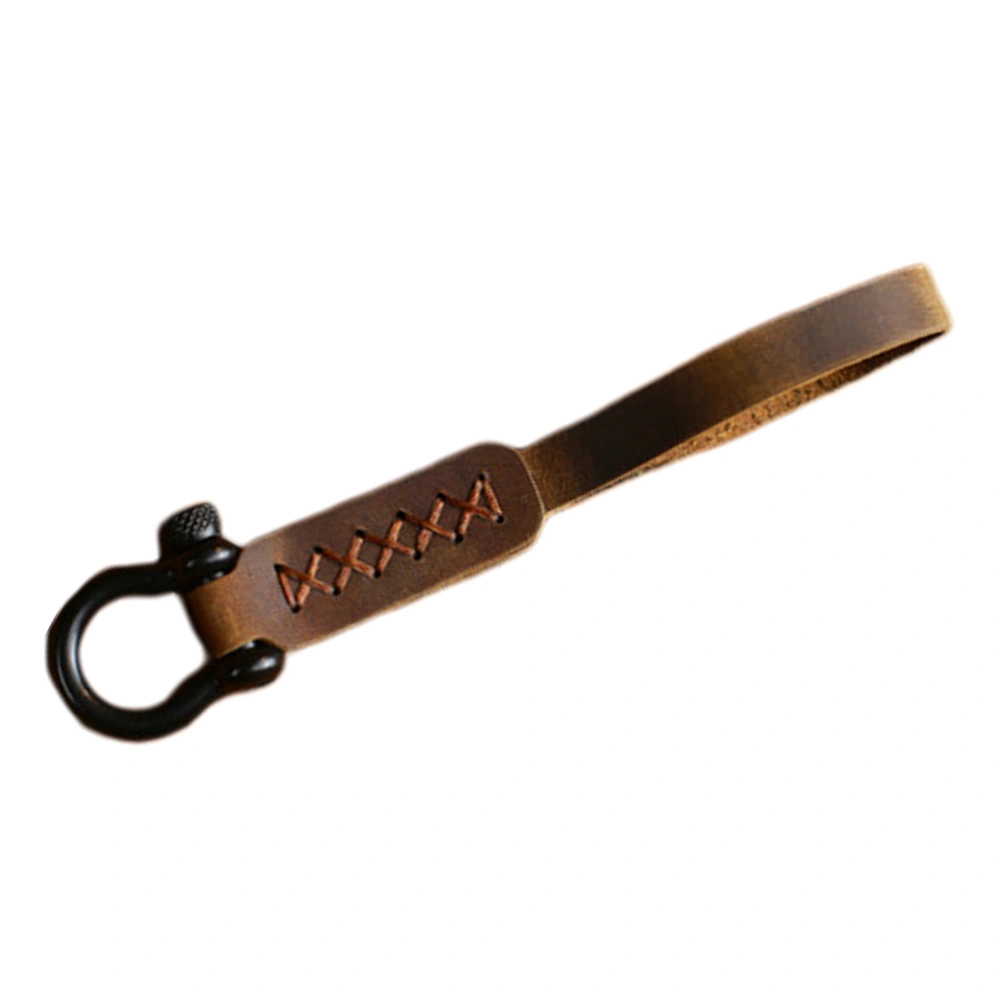 Leather Car Key Chain Leather Handmade Key Chain Retro Leather Keychain Decor (Brown)