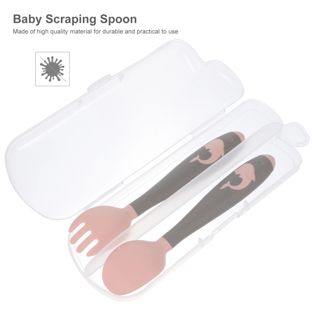 1 Set Baby Eating Cutlery Kit Bendable Spoon and Fork Training Set for Home