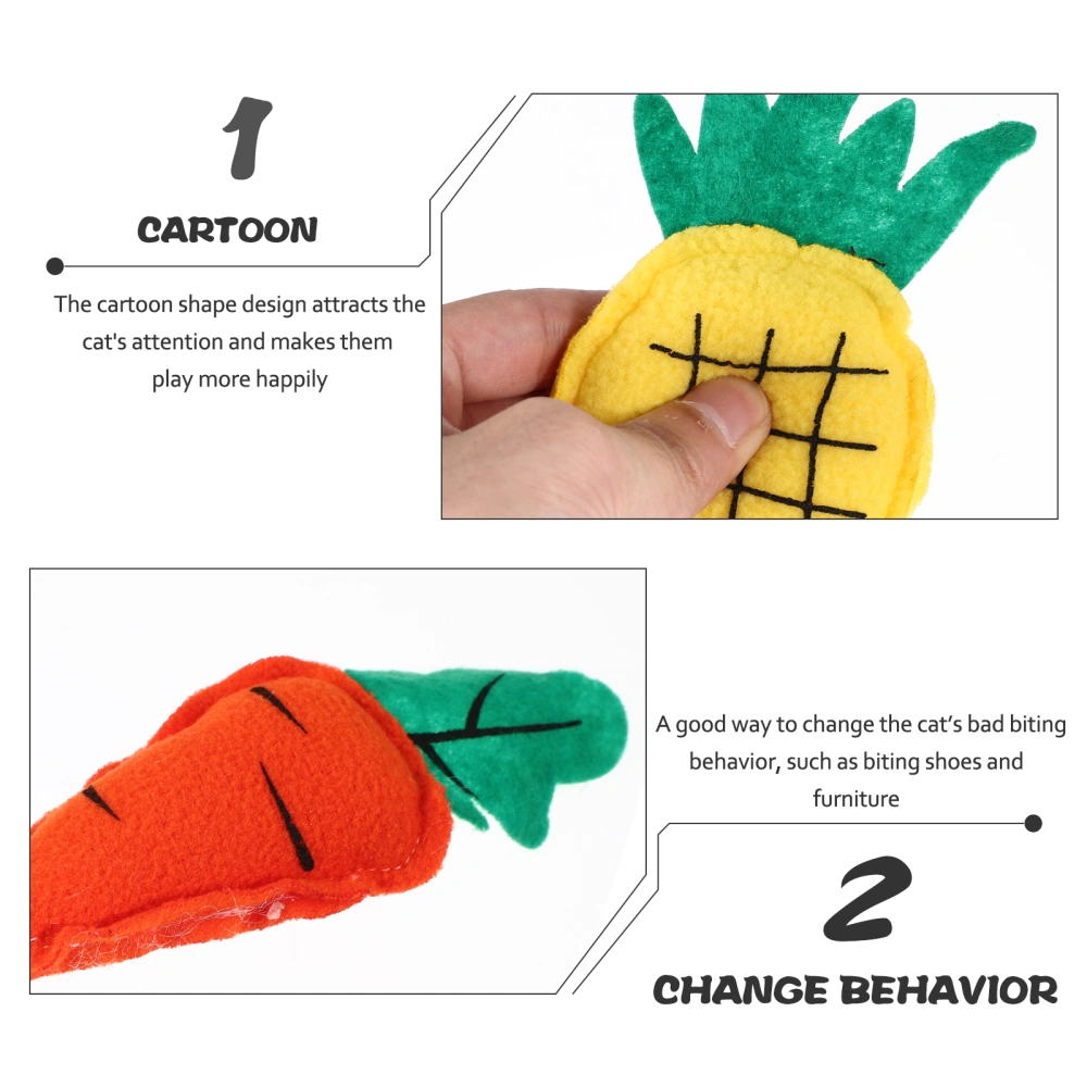 6Pcs Cat Biting Toy Plush Cat Toy Bite-resist Catnip Toy Lovely Cat Plaything Cat Toys (Mixed Style)