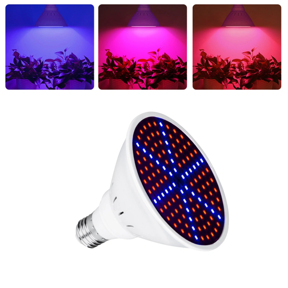 LED Plant Growth Light Lamp E27 Lamp Holder Red Blue Light Bulb Light for Home Greenhouse (White E27-126)