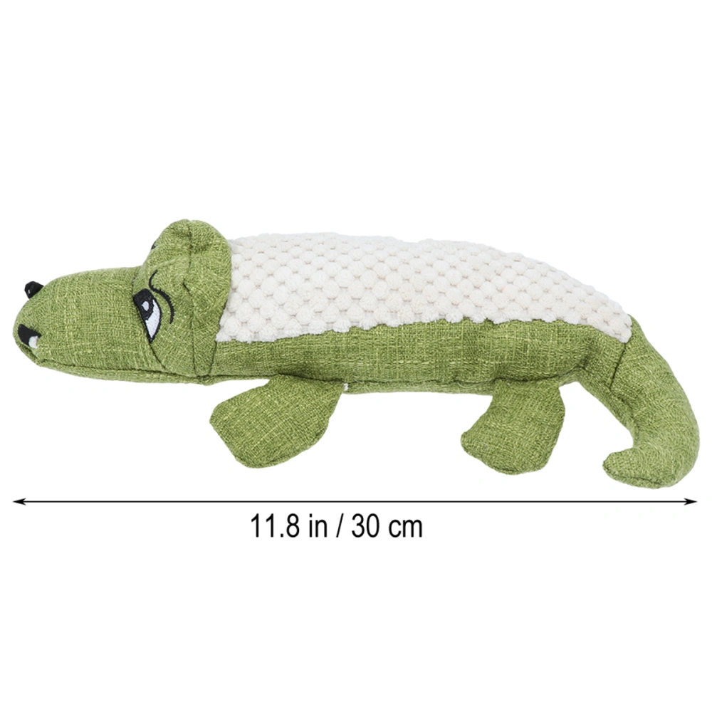 Pet Plush Crocodile Toy Creative Funny Sound Chew Toy Model Toy for Dog Pet Cat (Green)