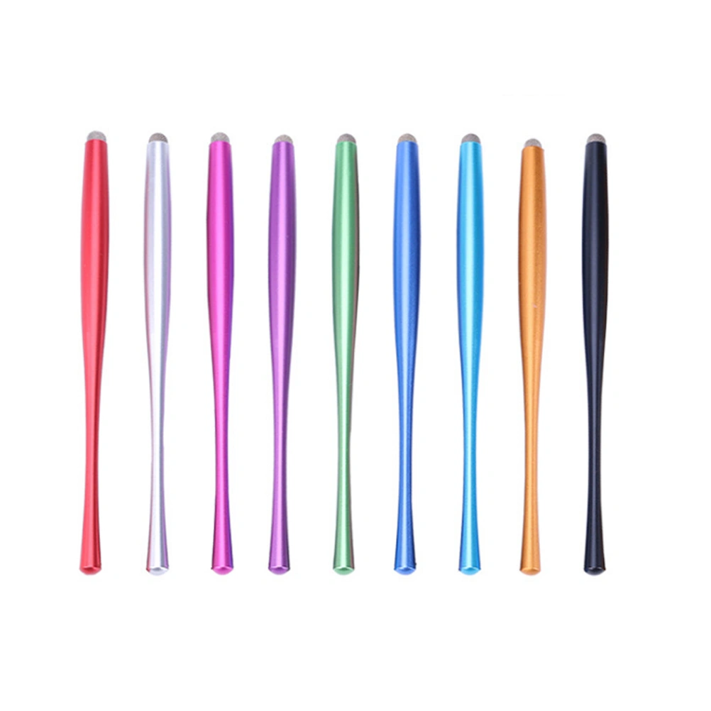 4pcs Metal Capacitive Stylus Replacable Fiber Cloth Tip Touch Pen Handwriting Capacitive Pens for Phone Tablet (1 Red and 1 Blue and 1 Silver and 1 Black)