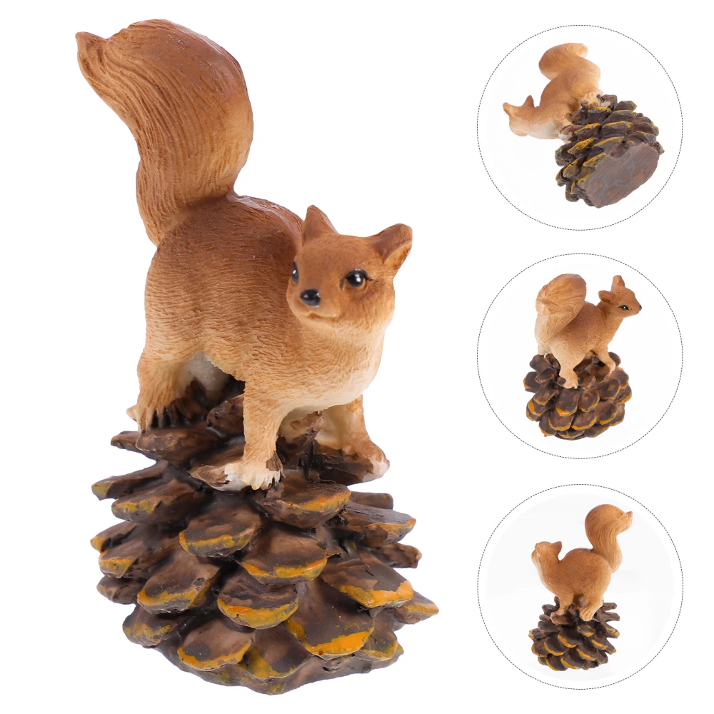 1Pc Resin Squirrel Statue Home Room Decoration Realistic Squirrel Figurine