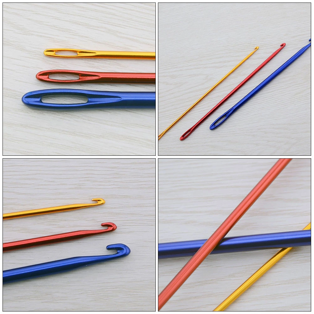 9pcs Manual DIY Aluminum Crochet Single Head Crochet Sweater Crochet Sewing Supplies