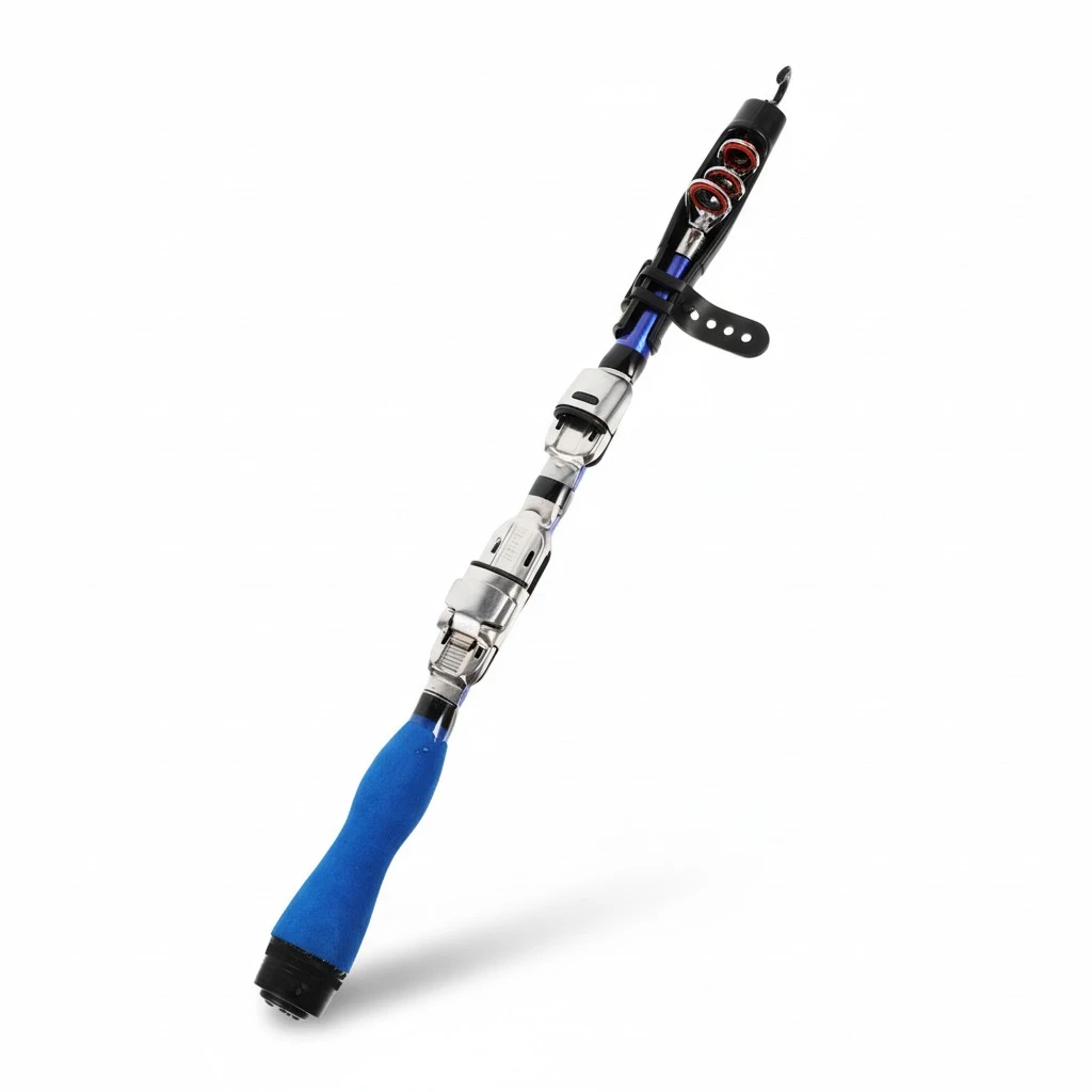 Portable 1m Carbon Fiber Telescopic Fishing Rods Travel Fishing Pole Boat Fishing Rod Blue