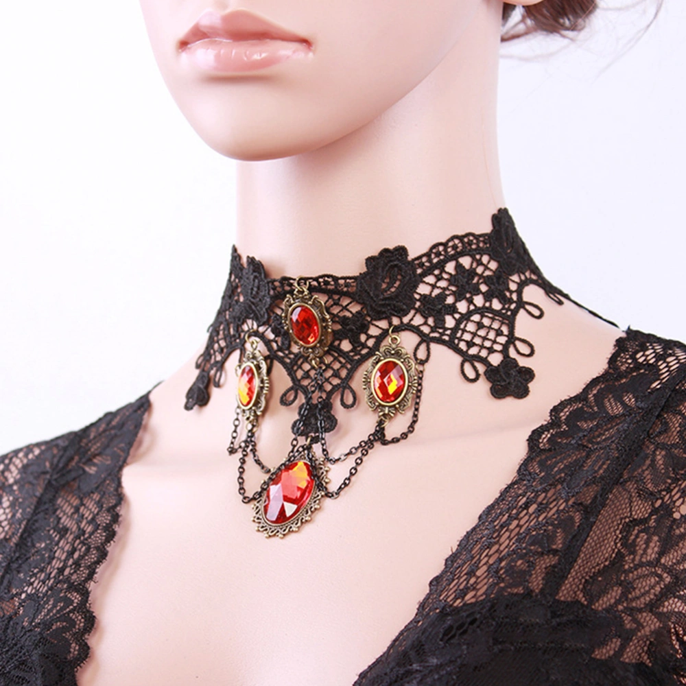 Vintage Lace Necklace Collar Adjustable Choker Costume Accessory for Women Girls