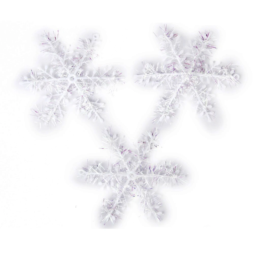 30pcs 11cm Christmas Snowflakes Hanging Ornament Decoration Drop Pendants (White)