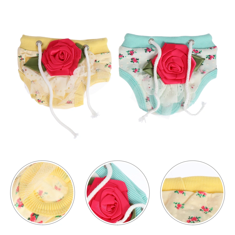 2pcs Pet Physiological Menstrual Breathable Diaper Dog Pet Sanitary Pantie