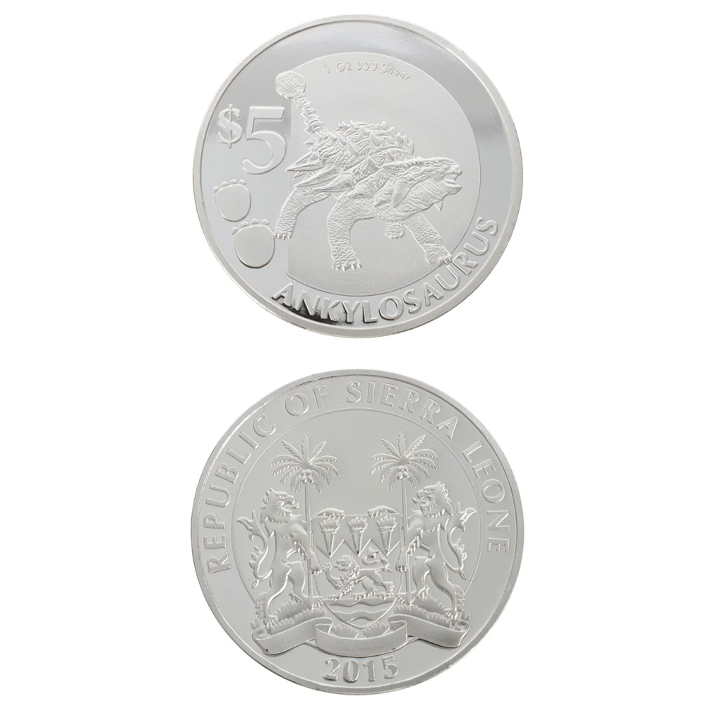 2pcs Embossed Dinosaur Commemorative Coins Animal Design Coins Collection Coin