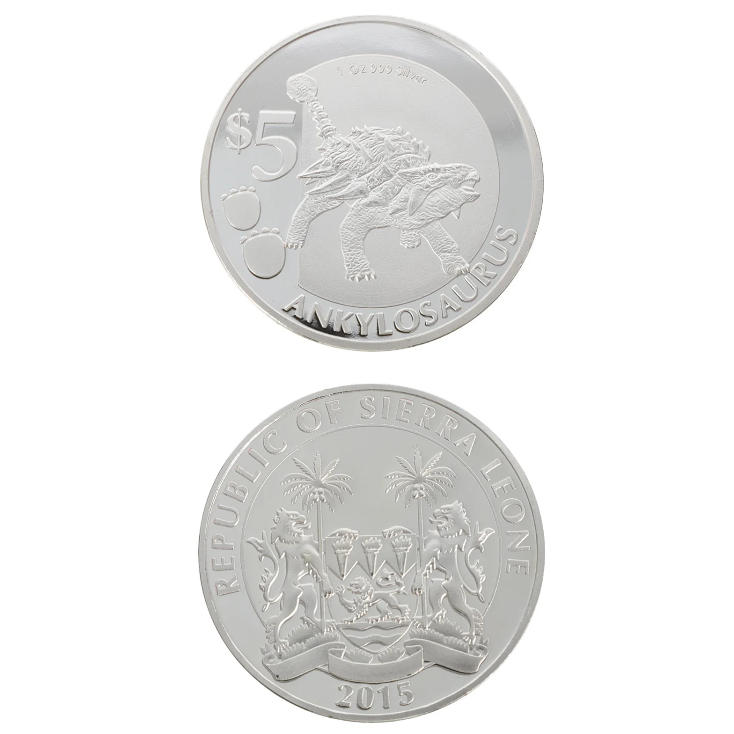 2pcs Embossed Dinosaur Commemorative Coins Animal Design Coins Collection Coin