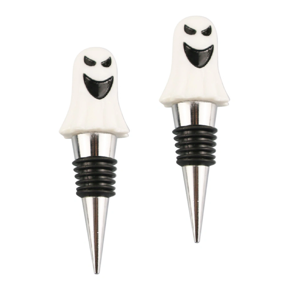 2Pcs Ghost Shaped Wine Plugs Decorative Bottle Stoppers Wear-resistant Wine Stoppers