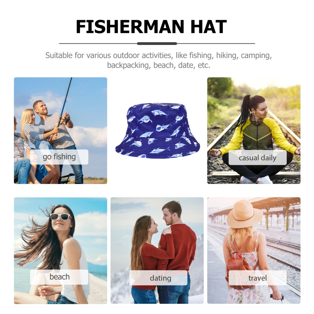 Cartoon Shark Fisherman Hat Bucket Hat Sun Protection Hat Bucket Caps for Summer