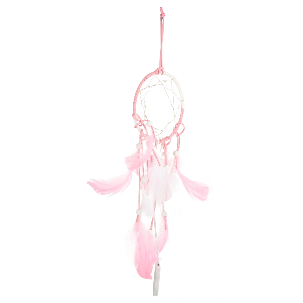 1Pc Dream Catcher Pendant with Light Delicate Home Hanging Decoration Pink