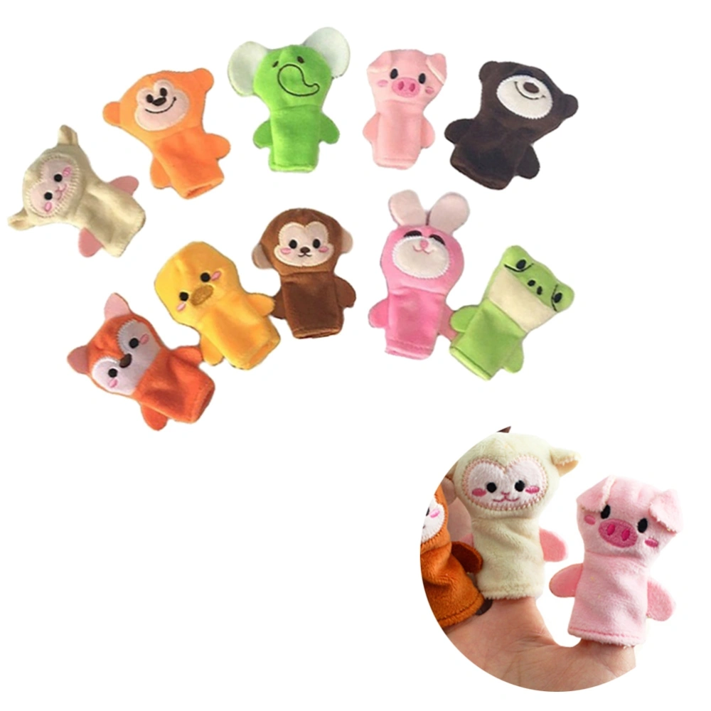 10pcs Plush Animal Finger Puppets Set Baby Story Time Animal Finger Toy for Toddlers (Assorted)