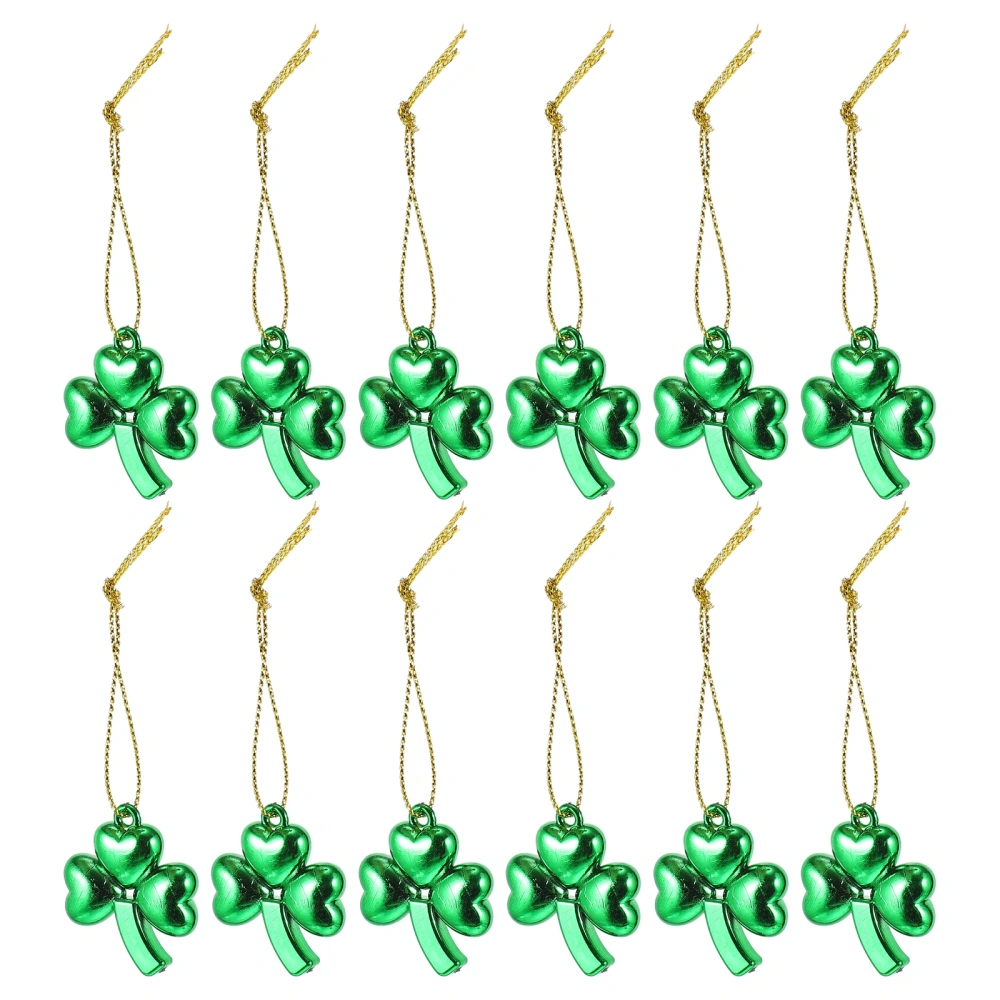 12Pcs Shamrocks Ornaments Shamrocks Hanging Decorations St. Patrick's Day Decors