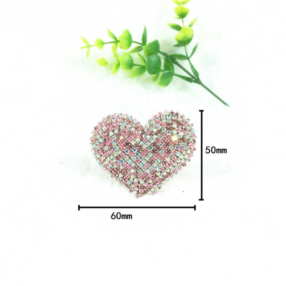 Rhinestone Style Car Perfume Base Heart Shape Aromatherapy Solid Perfume Diffuser Auto Vehicle Inner Dashboard Decoration Ladies Gift (Colorful Pink)