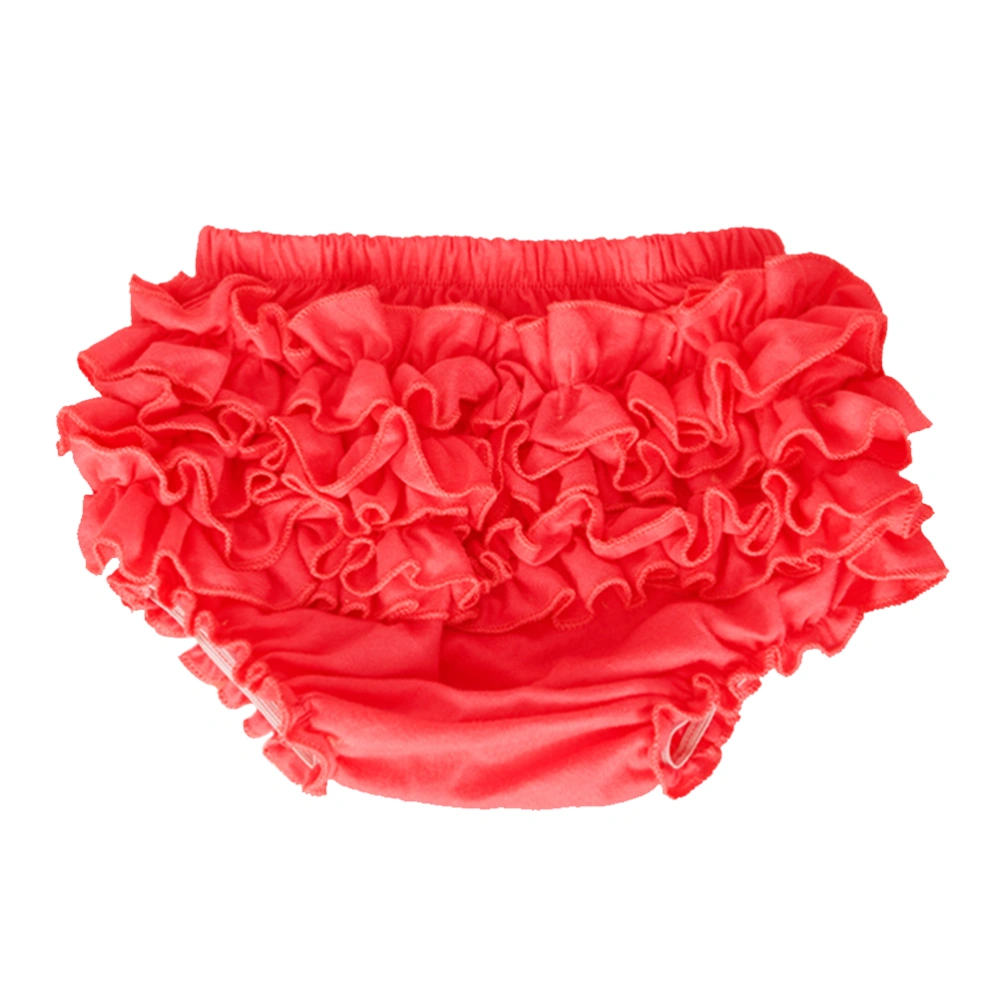 Baby Girl Ruffle Lace Pure Cotton Panties Diaper Cover for Halloween Size L(Red)